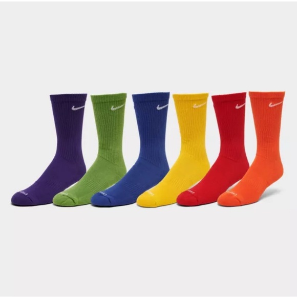Nike Purple‎ Green Crew Socks Athletic Hosiery - Picture 1 of 7